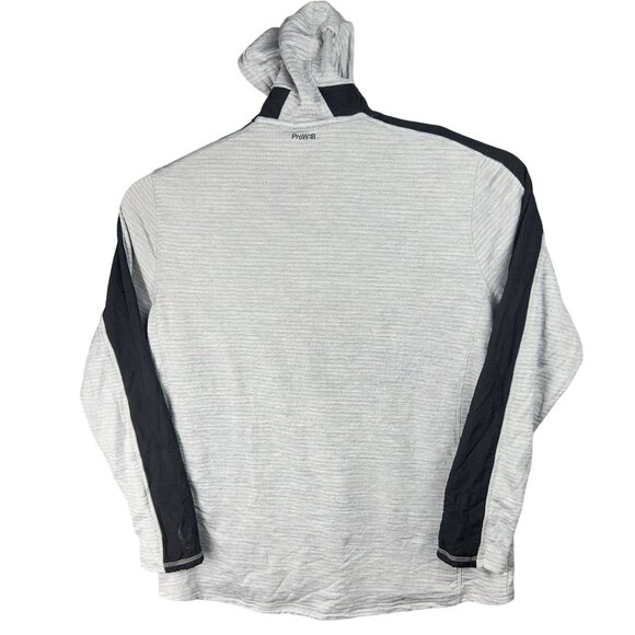 Spyder Active ProWeb Hoodie Mens L Gray & Black Striped Athletic Hood Full-Zip - Picture 2 of 9